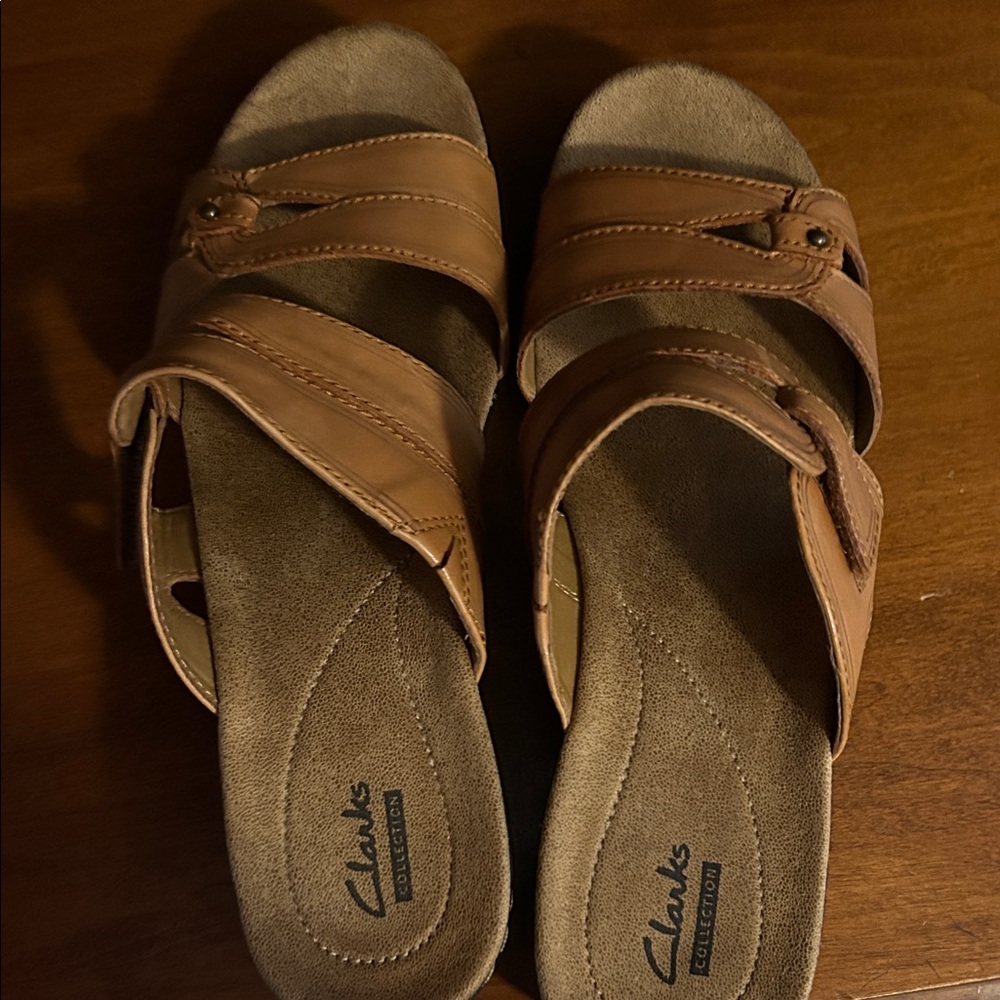 Clarks Women's Brown Leather Sandals